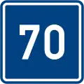 Recommended speed (70 km/h)