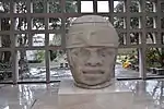 Colossal head; c.1050 BC; steatite; height: 2.2 m; Museo de Antropología de Xalapa (Xalapa, Mexico)