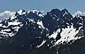 Cadet Peak (left) and Gemini Peaks (right) seen from Dickerman Mountain