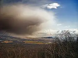 A snow squall over Caernarvon Township