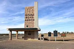 Sign off U.S. Route 385 to Cal Farley's Boys Ranch in Oldham County