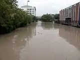 MacLeod Trail under water in Downtown Calgary (June 2013).