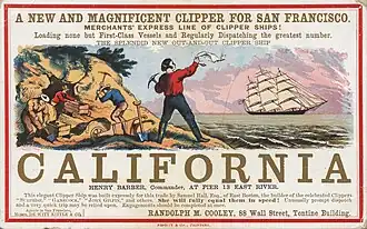 Image 9Advertisement for sailing to California, c. 1850. (from History of California)