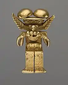 Animal-headed figure pendant; 1st–7th century; gold; height: 6.35 cm (21⁄2 in.); Yotoco stage; Metropolitan Museum of Art (New York City)