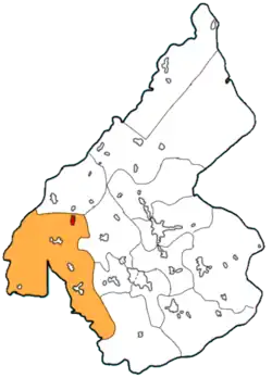 Map of La Luz (red) in Luis Arcos Bergnes (orange) in Camajuani.