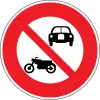 No entry for motorbike or passenger cars