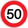 Maximum speed limit 50 km/h