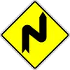 Double curve first to right and then left