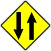 Two-way traffic zone