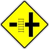 Railway crossing on left road