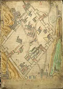 A 12th century sketch drawing of Jerusalem