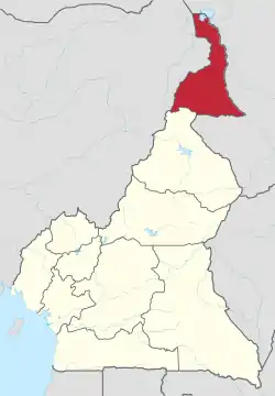 Location of Far North Region within Cameroon