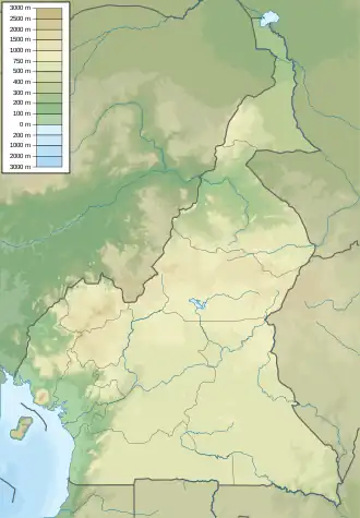 Location of Lake Dissoni in Cameroon.