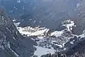 Campitello di Fassa (in front) and Fontanazzo (top right)