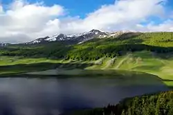 Campo Felice lake in spring.