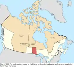 Map of the change to Canada on May 7, 1886