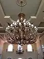 Chandelier with lampshades