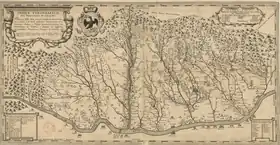 Runcu and the Jaleș river on a 1717 map