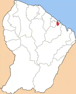 Location of the canton of Matoury in French Guiana