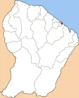 Location of the canton of Remire-Montjoly in French Guiana