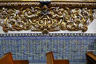 Azulejos inside the Chapel of the Rosario (1531-1690), Puebla City, Mexico