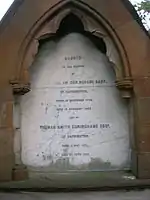 Detail of memorial to Caprington Cuninghames.