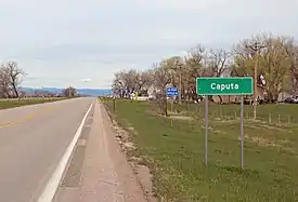 Caputa, looking north on highway 44.