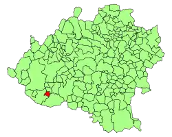 Location of Caracena  in Soria Province