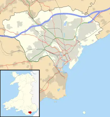 Radyr is located in Cardiff