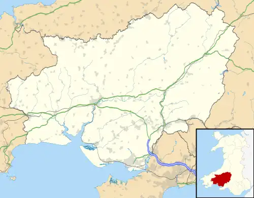 Bronwydd is located in Carmarthenshire