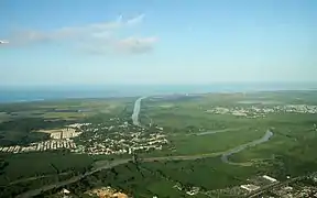 Aerial view of the Loíza River in Canóvanas and Loíza.