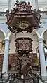 The church's pulpit, carved by Jan Pieter Van Baurscheit the Elder after the 1718 fire