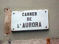 Normal plate: calle de la Aurora.