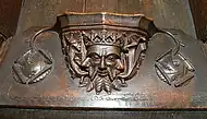 The "Green Man" misericord in the Choir