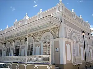 Casa Cautiño in Guayama Pueblo. Pueblos often contain rich architectural, cultural and historic heritage.