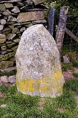 Outlying stone at Castlerigg stone circle showing possible damage caused by ploughing.