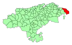 Location of Castro Urdiales municipality in Cantabria