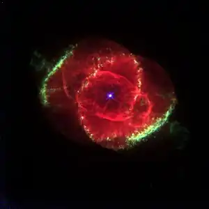 The Cat's Eye Nebula (June 28, 1995; July 4, 1996; August 2, 1997; November 1, 1998; October 31, 1999; March 24, 2002; November 12, 2006; December 27, 2009; August 26, 2012; July 3, 2016)