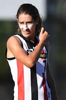 Cat Phillips playing for St Kilda FC in 2019