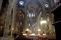 The spacious nave of Girona Cathedral