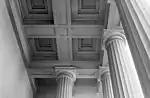 Detail of portico ceiling and columns, north end or portico.