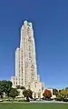 Cathedral and the Stephen Foster Memorial from across Schenley Plaza