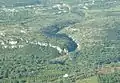 Aerial view of the Cava del Rivettazzo and the Calancon del vento.