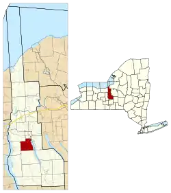 Location within Cayuga County and New York