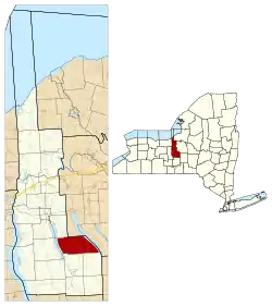 Location within Cayuga County and New York