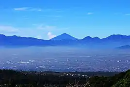 View of the site where Lake Bandung used to be, now the Bandung Basin.