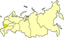 Central Black Earth economic region on the map of Russia