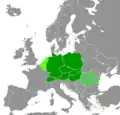 The Central European Countries according to Meyers Grosses Taschenlexikon (1999):  Countries usually considered Central European  Central European countries in the broader sense of the term  Countries occasionally considered to be Central European