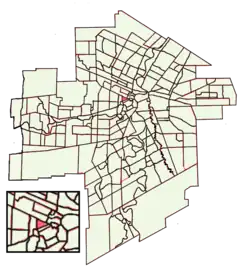 Location of Central Park within Winnipeg