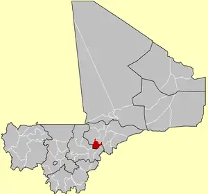 Location of the Cercle of Djenné in Mali